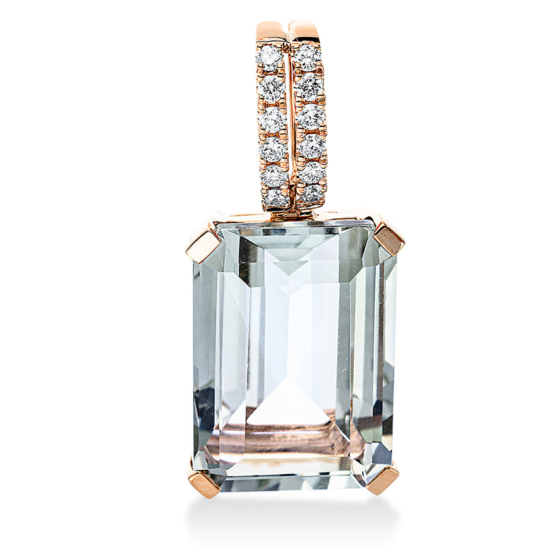 Anhänger mit Amethyst  aus 750/-18 Karat Rotgold mit 12 Diamanten 0