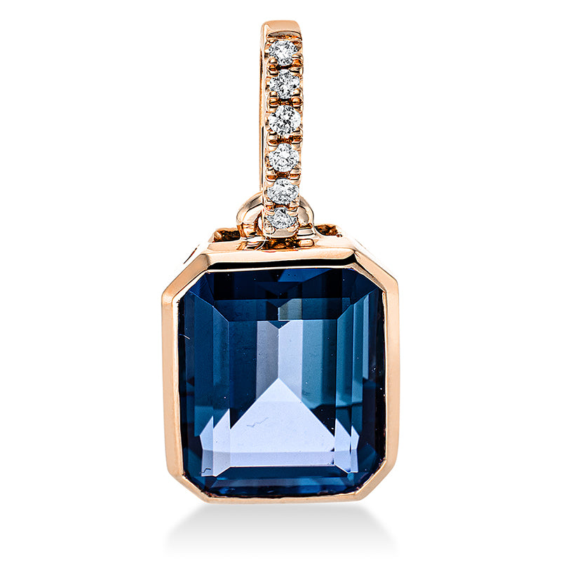 Anhänger mit Topas  aus 750/-18 Karat Rotgold mit 6 Diamanten 0