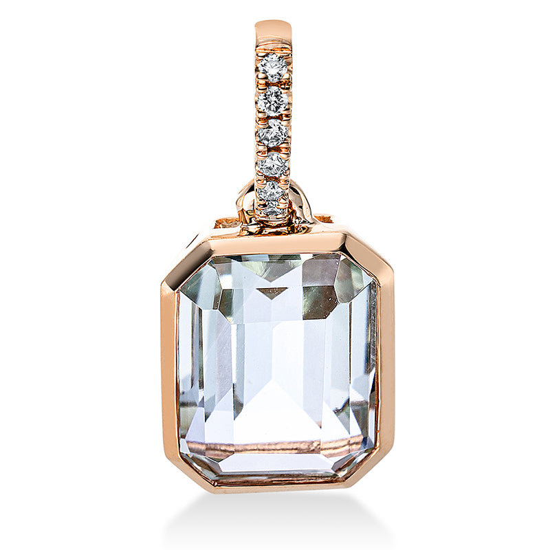 Anhänger mit Amethyst  aus 750/-18 Karat Rotgold mit 6 Diamanten 0