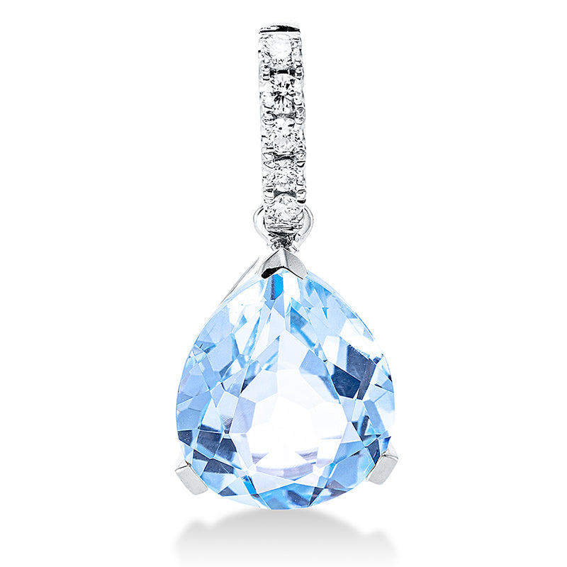 Anhänger mit Topas  aus 750/-18 Karat Weißgold mit 5 Diamanten 0