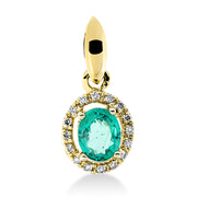 Anhänger aus Gold mit Diamanten mit Smaragd - 3G213
