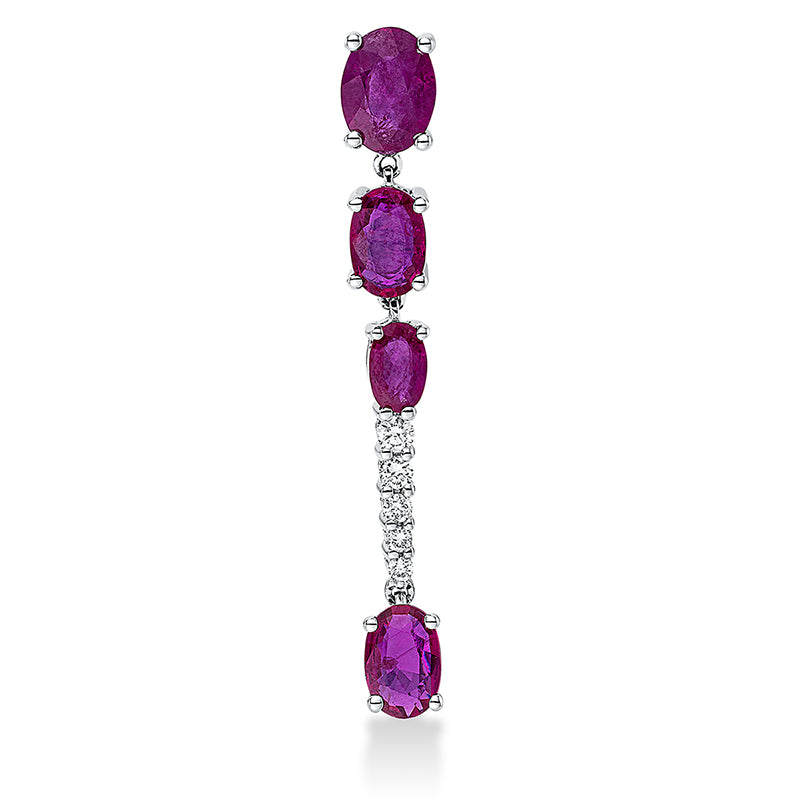 Anhänger mit Rubin  aus 750/-18 Karat Weißgold mit 5 Diamanten 0