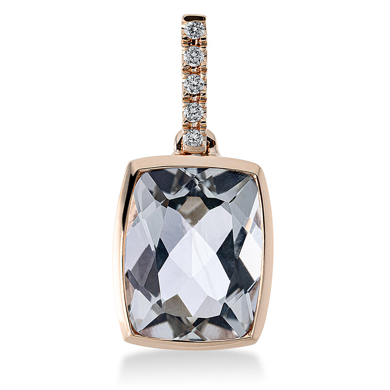 Anhänger mit Amethyst  aus 750/-18 Karat Rotgold mit 5 Diamanten 0