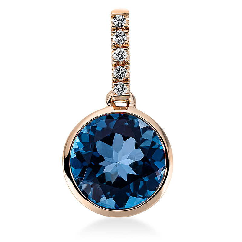 Anhänger mit Topas  aus 750/-18 Karat Rotgold mit 5 Diamanten 0