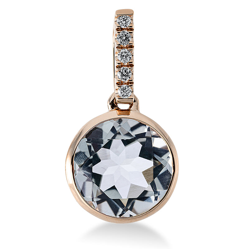 Anhänger mit Amethyst  aus 750/-18 Karat Rotgold mit 5 Diamanten 0