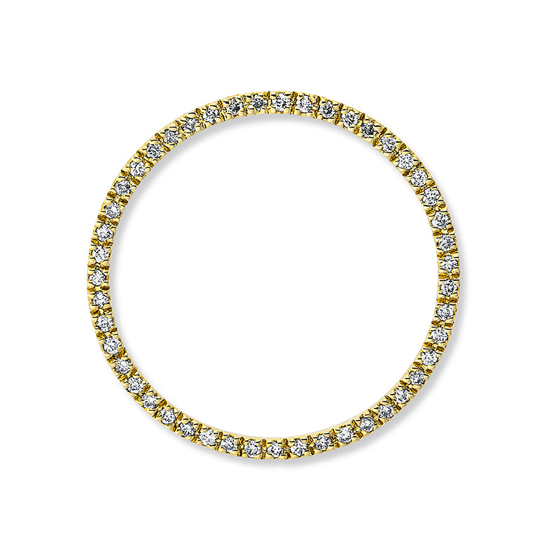Anhänger - Mehrfachsteinbesatz aus Gold mit Diamanten, Kreis-Symbol - 3G316