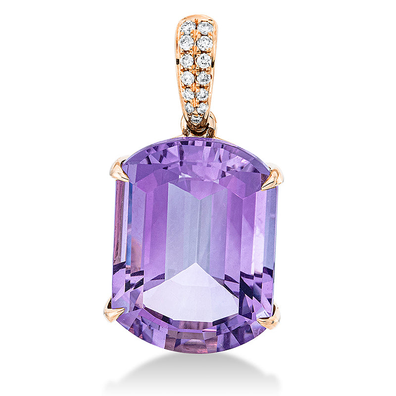 Anhänger mit Amethyst  aus 750/-18 Karat Rotgold mit 13 Diamanten 0