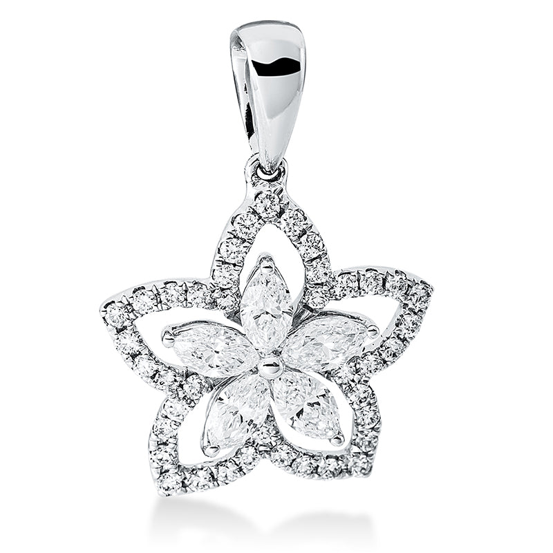 Anhänger    aus 750/-18 Karat Weißgold mit 45 Diamanten 0