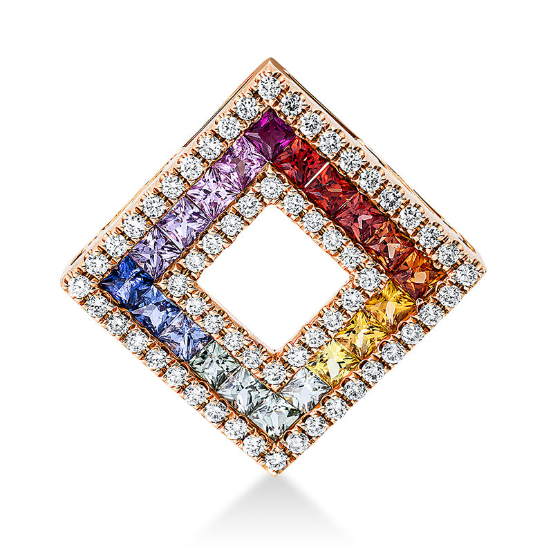 Anhänger - Regenbogen-Schmuck aus Gold mit Diamanten mit Saphir - 3G416