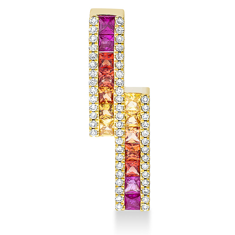 Anhänger mit Saphir  aus 750/-18 Karat Gelbgold mit 51 Diamanten 0