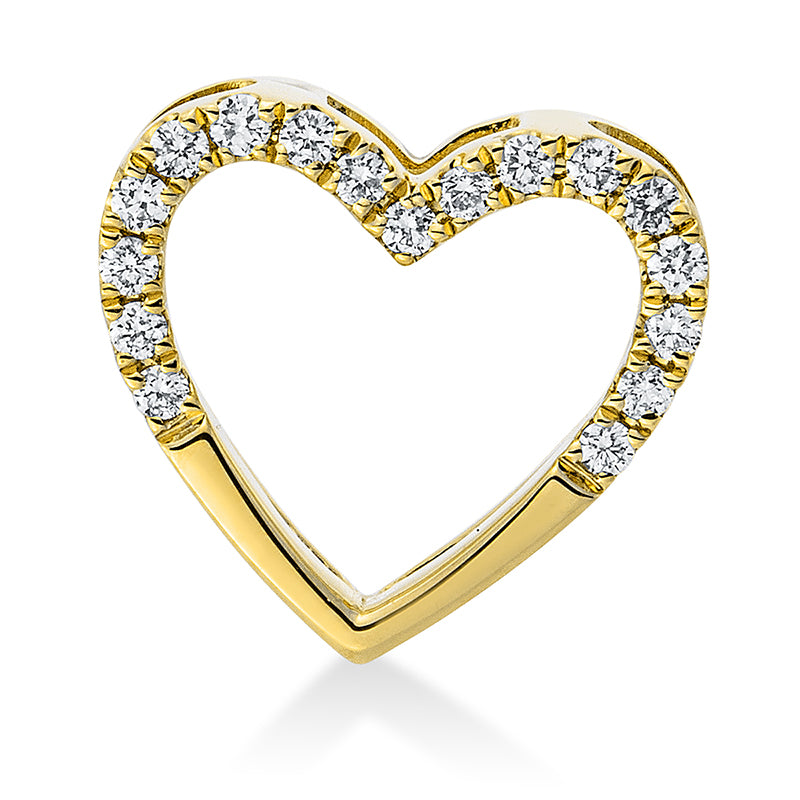 Anhänger - Mehrfachsteinbesatz aus Gold mit Diamanten, Herz-Symbol - 3G490