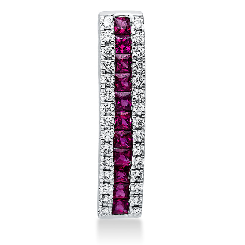 Anhänger mit Rubin  aus 750/-18 Karat Weißgold mit 30 Diamanten 0