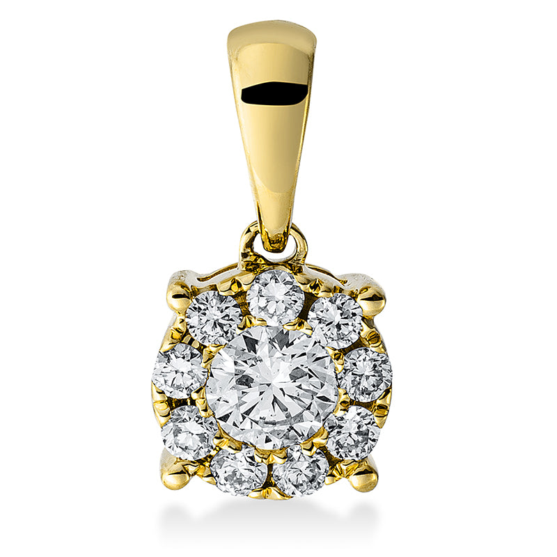 Anhänger    aus 750/-18 Karat Gelbgold mit 10 Diamanten 0