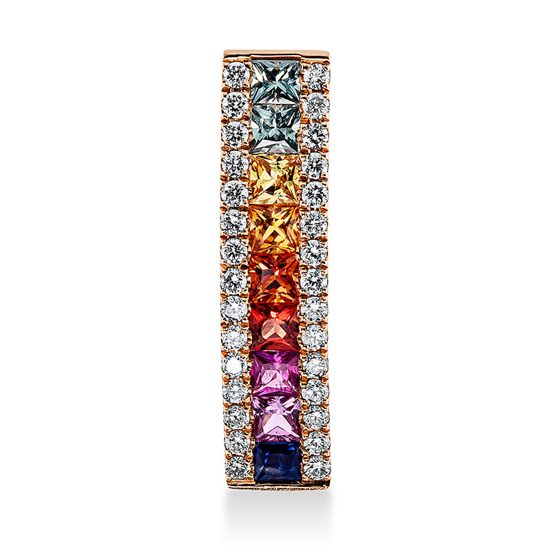 Anhänger mit Saphir  aus 750/-18 Karat Rotgold mit 30 Diamanten 0
