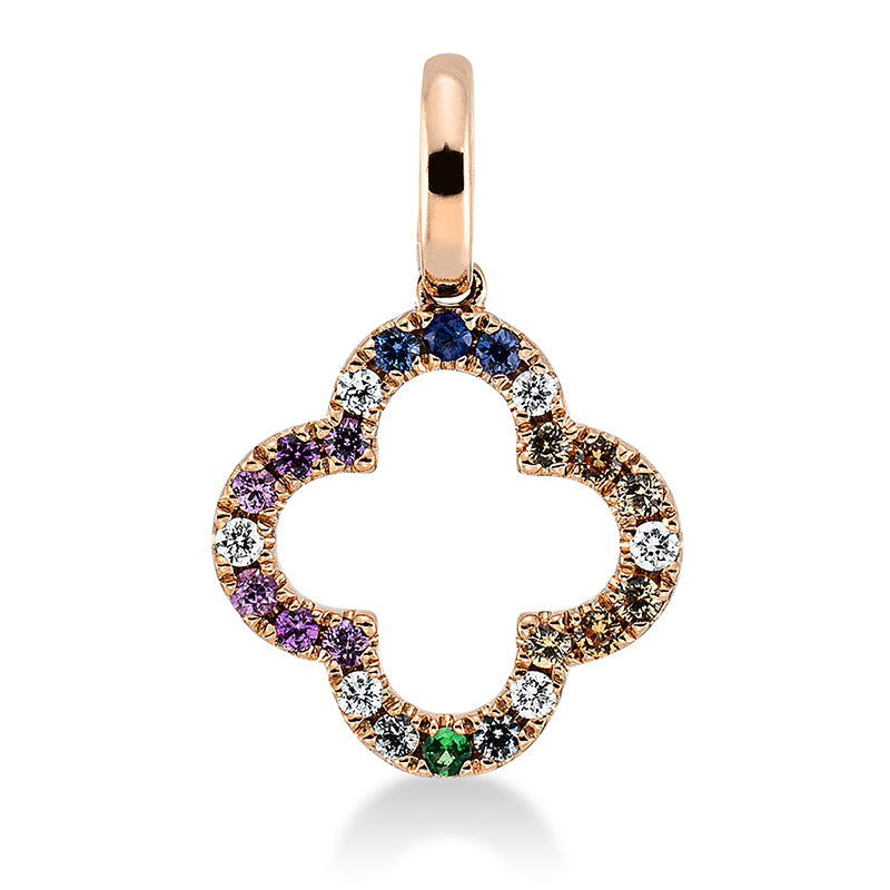 Anhänger mit Tsavorith  aus 750/-18 Karat Rotgold mit 6 Diamanten 0