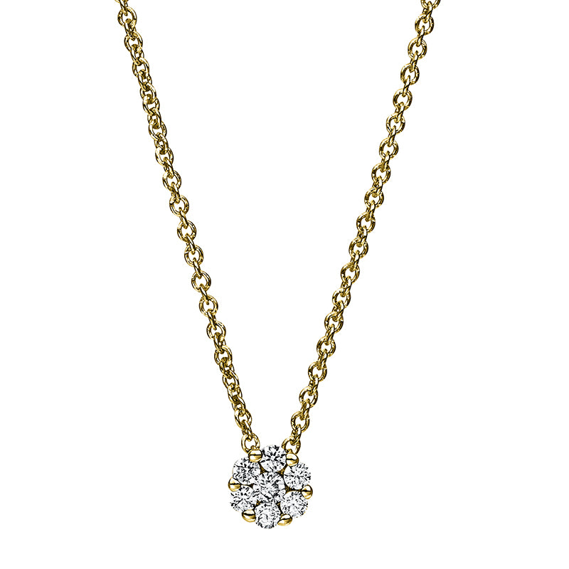 Collier    aus 585/-14 Karat Gelbgold mit 7 Diamanten 0