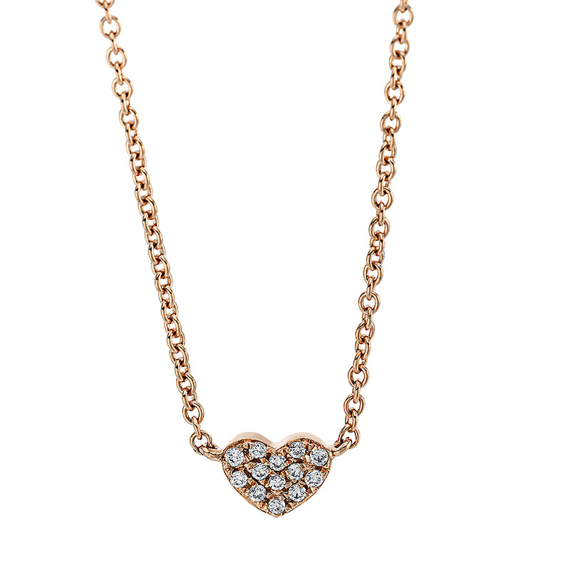 Collier - Herz aus Gold mit Diamanten, Herz-Symbol - 4A252