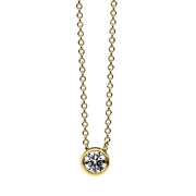 Collier    aus 750/-18 Karat Gelbgold mit 1 Diamant 0