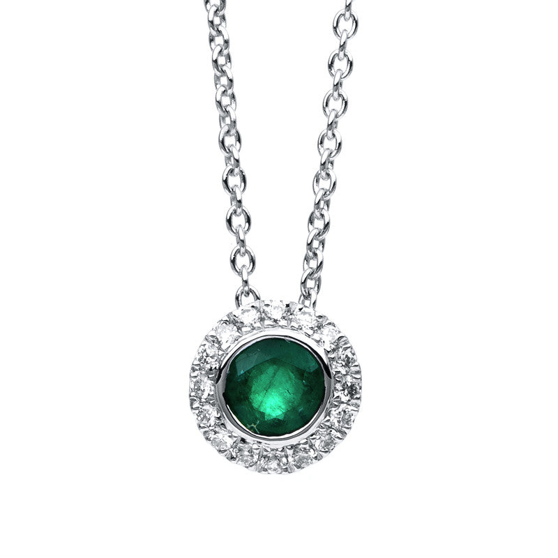 Collier aus Gold mit Diamanten mit Smaragd - 4C133