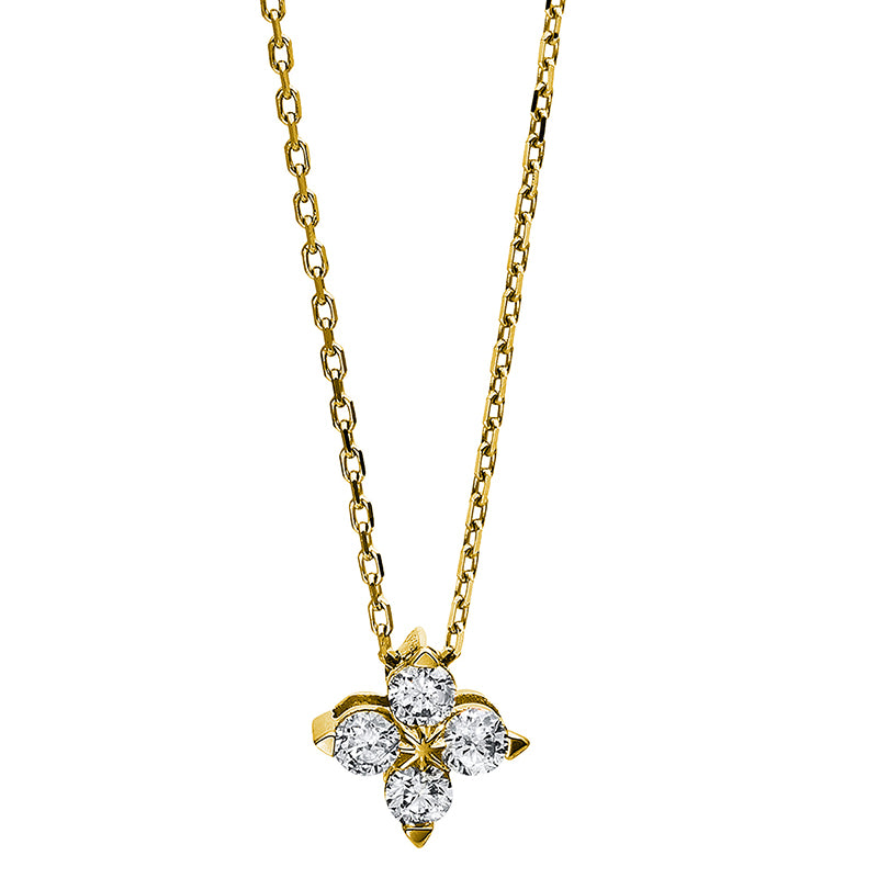 Collier    aus 750/-18 Karat Gelbgold mit 4 Diamanten 0