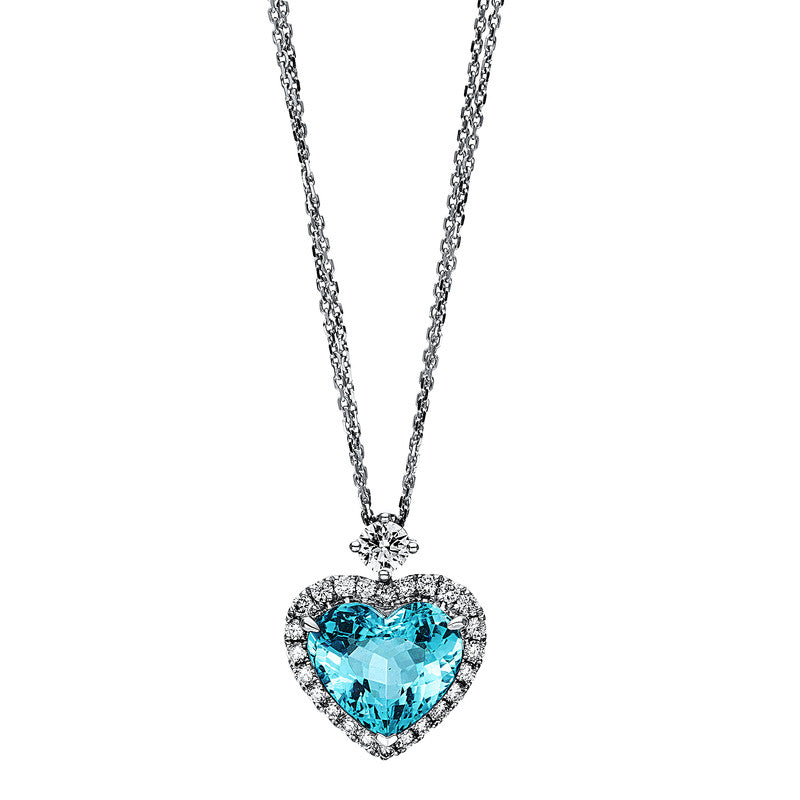 Collier mit Paraiba  aus 750/-18 Karat Weißgold mit 29 Diamanten 0