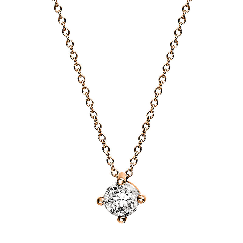 Collier    aus 750/-18 Karat Rotgold mit 1 Diamant 0