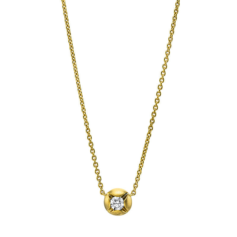 Collier    aus 750/-18 Karat Gelbgold mit 1 Diamant 0