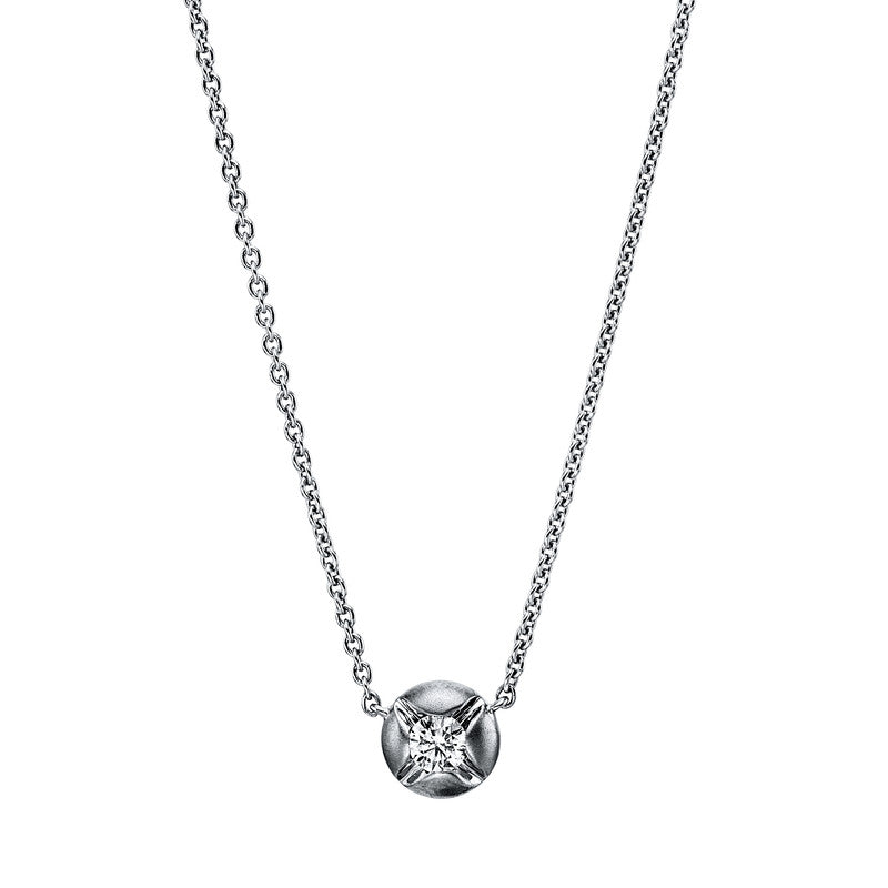 Collier    aus 750/-18 Karat Weißgold mit 1 Diamant 0