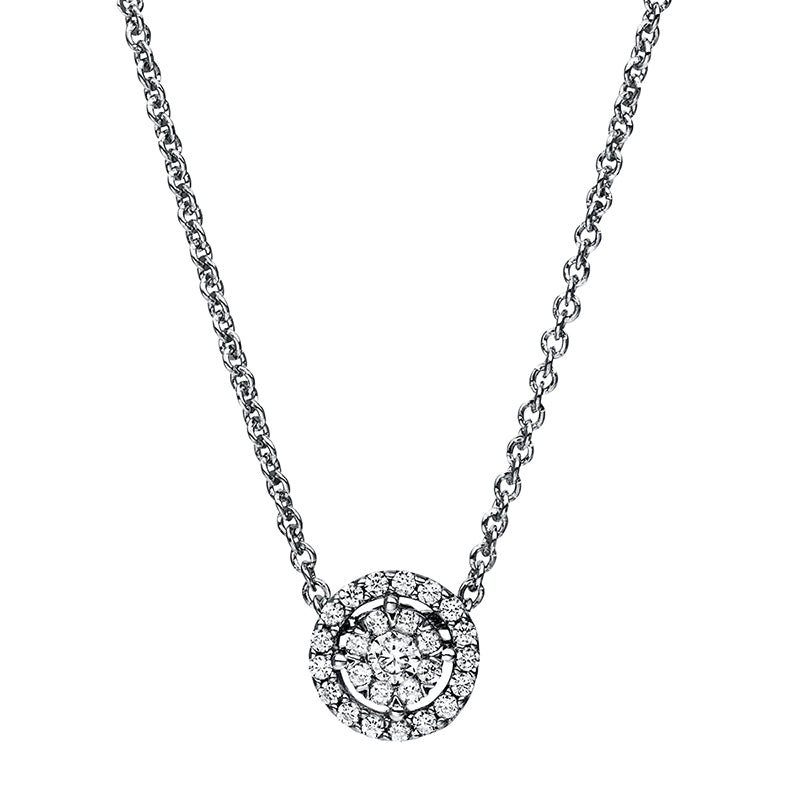 Collier - Halo Sparkle aus Platin mit Diamanten - 4D937