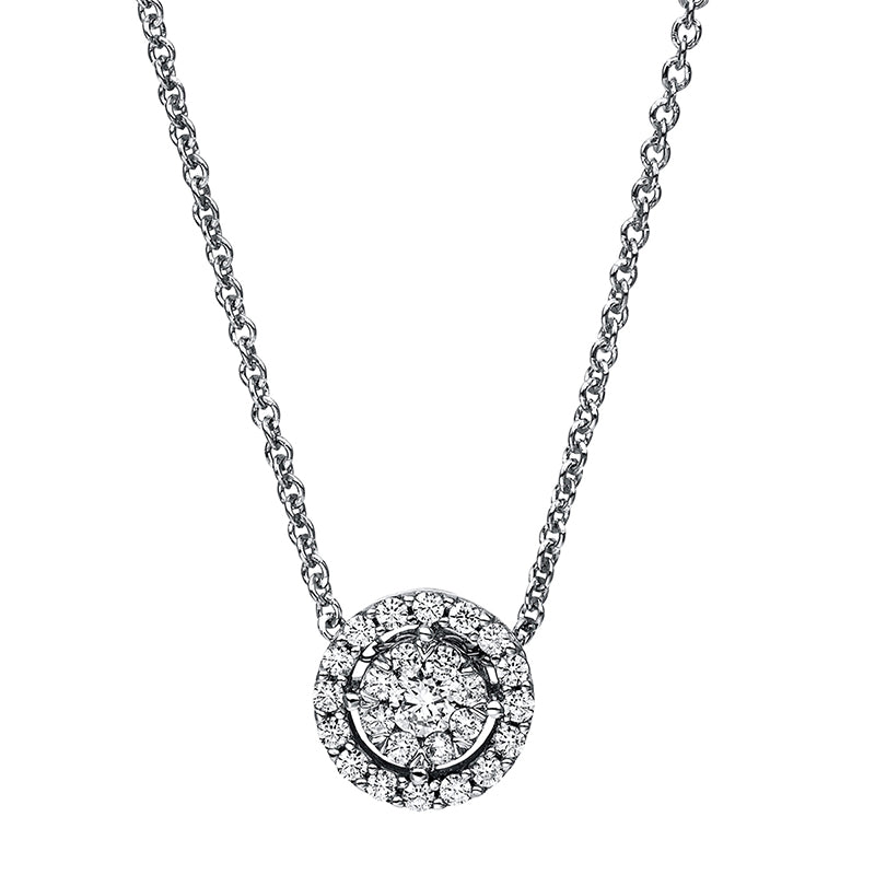 Collier - Halo Sparkle aus Gold mit Diamanten - 4D938