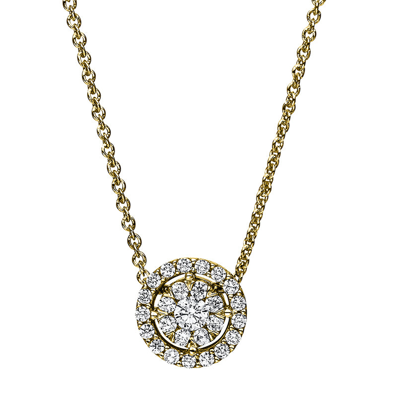 Collier - Halo Sparkle aus Gold mit Diamanten - 4D939