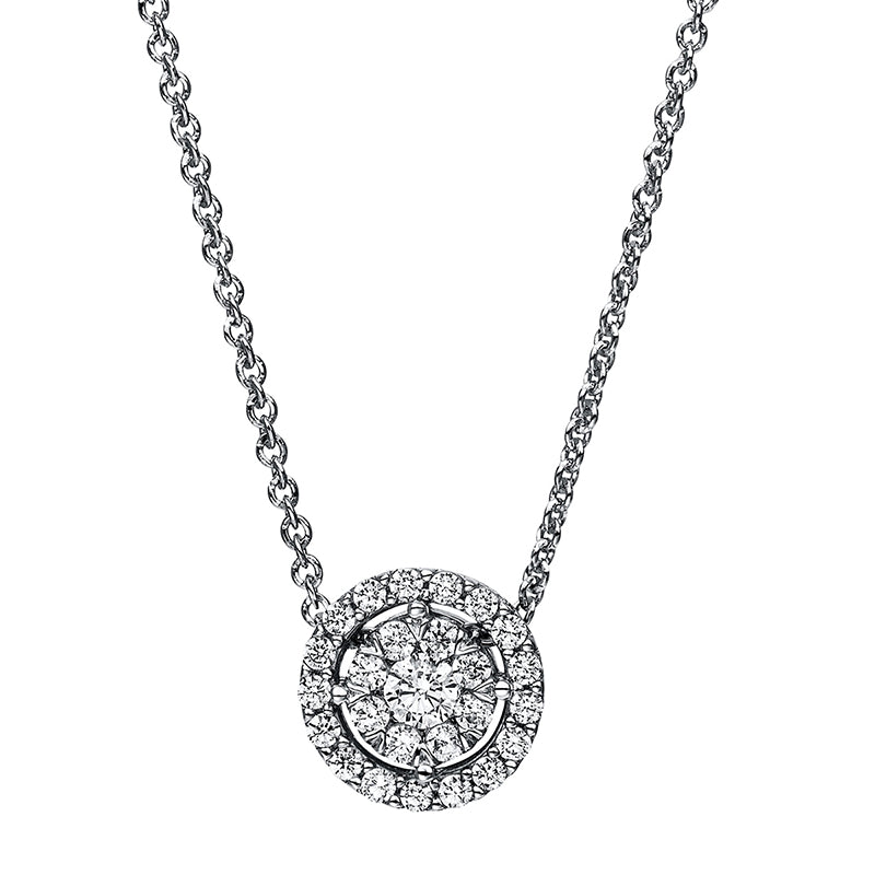 Collier - Halo Sparkle aus Gold mit Diamanten - 4D939