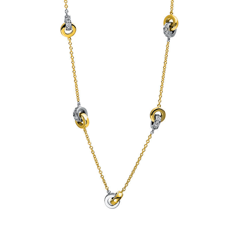 Collier    aus 585/-14 Karat Gelbgold mit 55 Diamanten 0