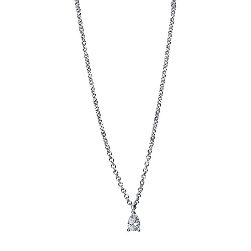 Collier    aus 750/-18 Karat Weißgold mit 1 Diamant 0