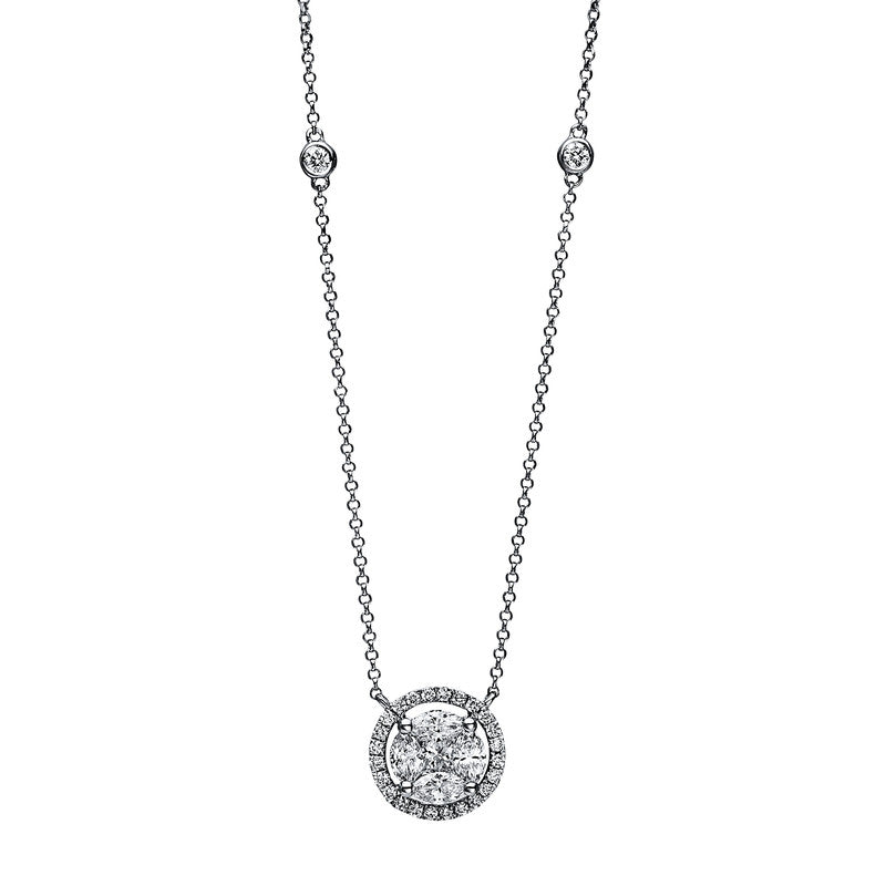 Collier    aus 750/-18 Karat Weißgold mit 31 Diamanten 0