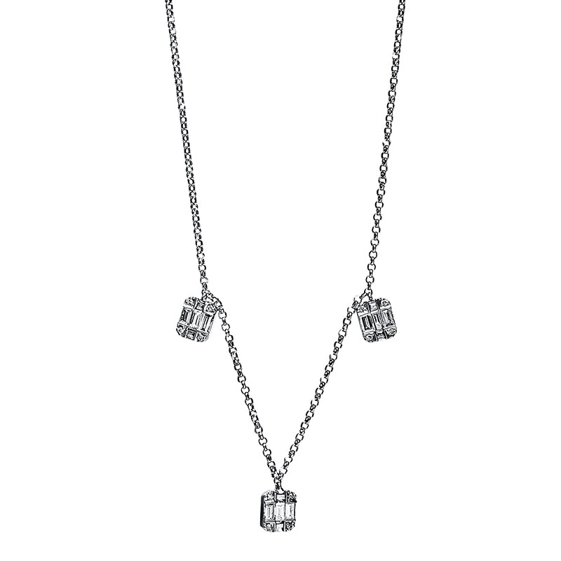 Collier    aus 750/-18 Karat Weißgold mit 27 Diamanten 0