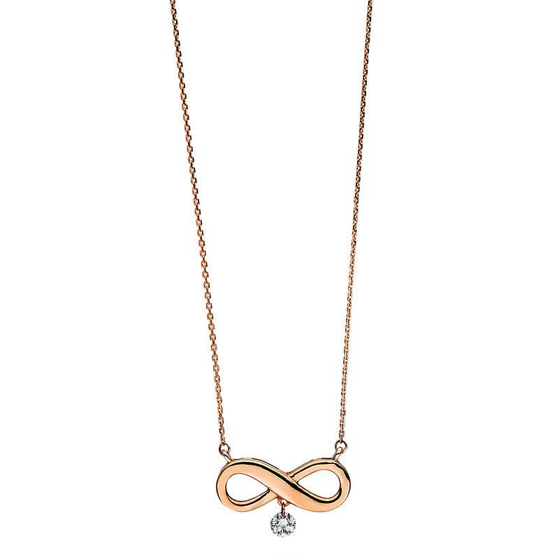 Collier    aus 750/-18 Karat Rotgold mit 1 Diamant 0