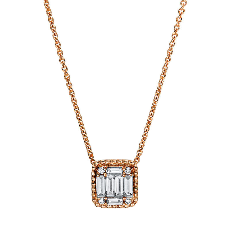 Collier    aus 750/-18 Karat Rotgold mit 10 Diamanten 0