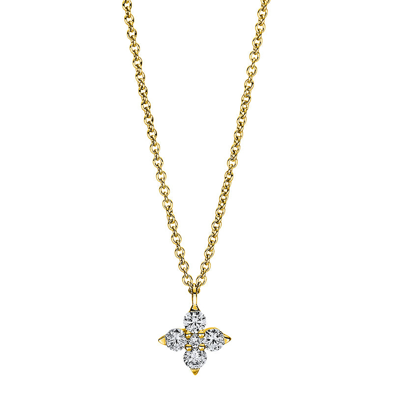 Collier    aus 585/-14 Karat Gelbgold mit 5 Diamanten 0