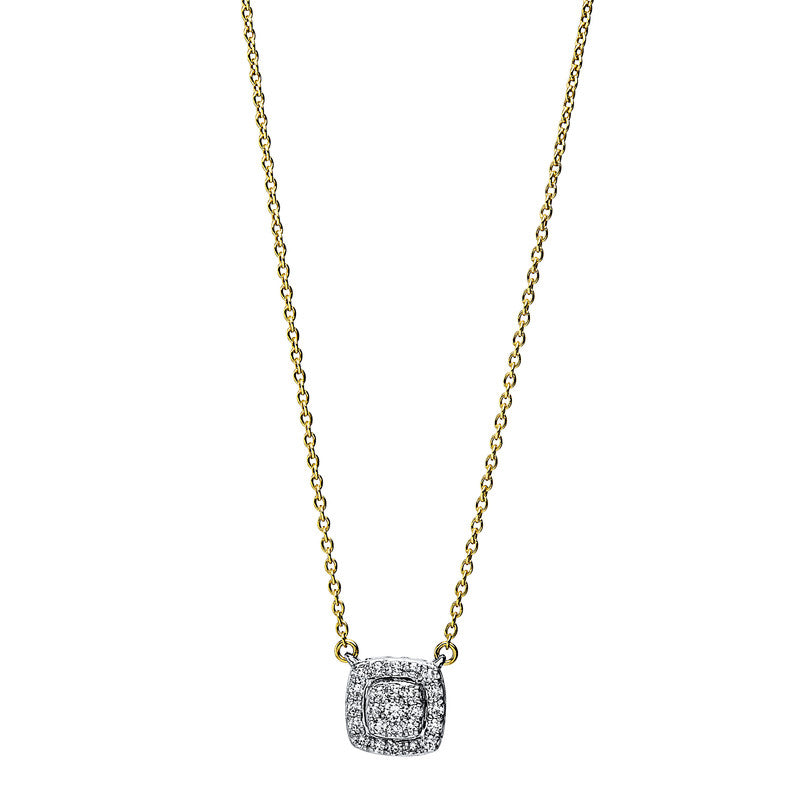 Collier - Mehrfachsteinbesatz aus Gold mit Diamanten - 4F786