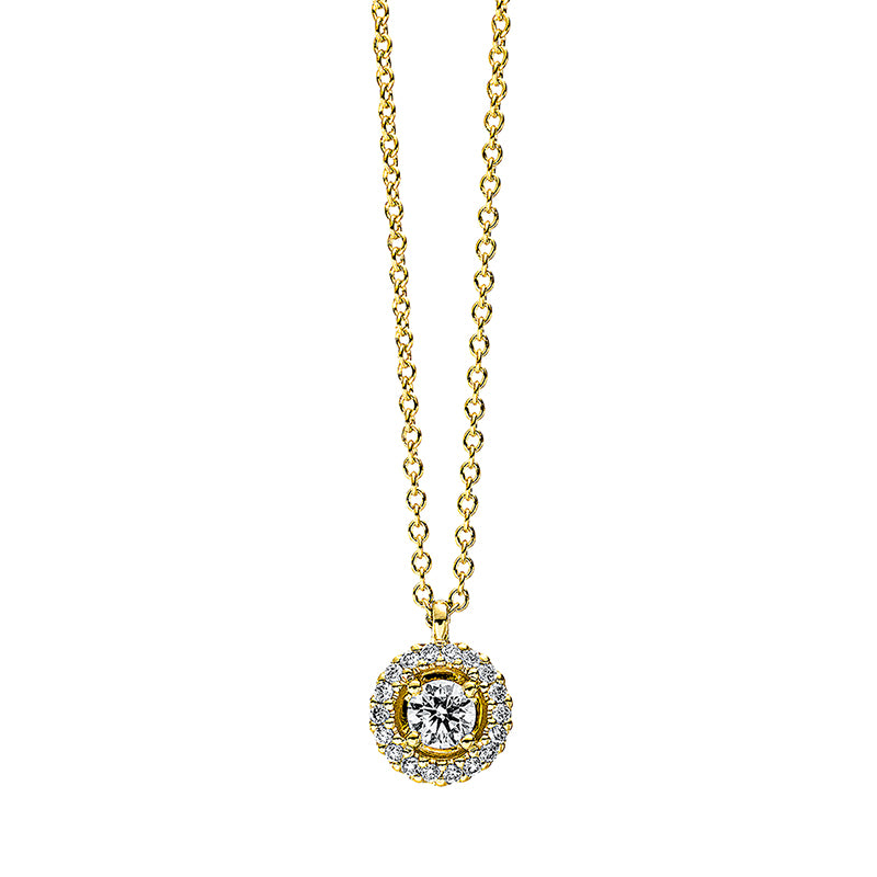 Collier    aus 750/-18 Karat Gelbgold mit 19 Diamanten 0