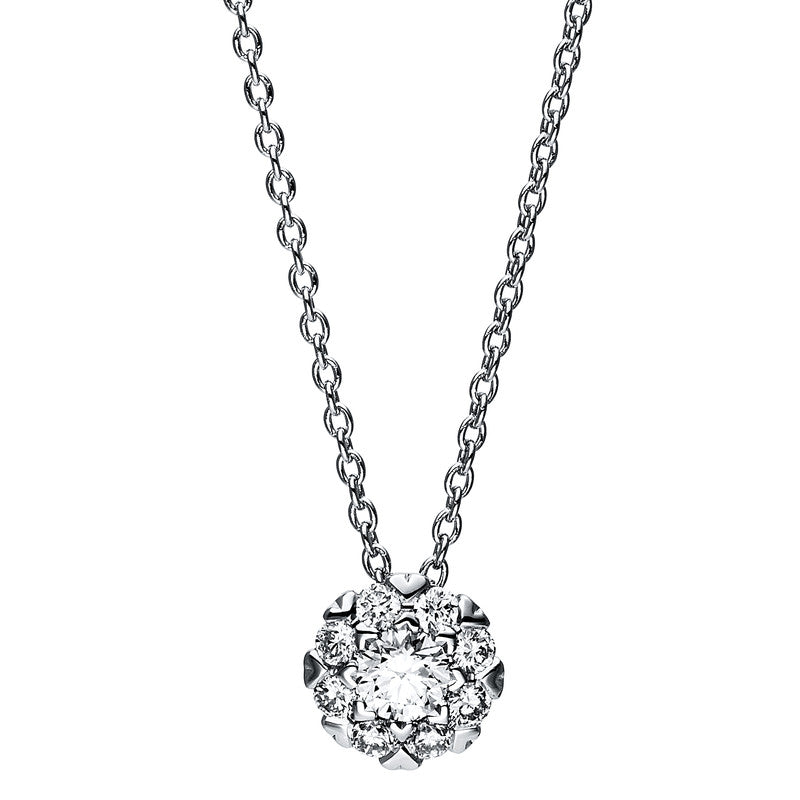 Collier    aus 750/-18 Karat Weißgold mit 9 Diamanten 0