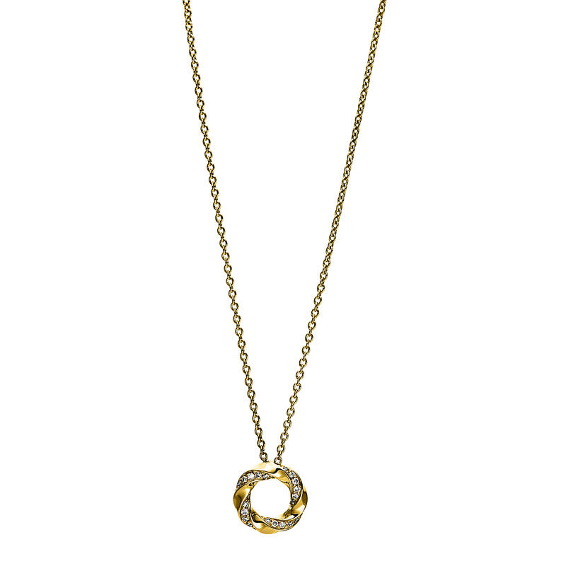 Collier    aus 585/-14 Karat Gelbgold mit 24 Diamanten 0