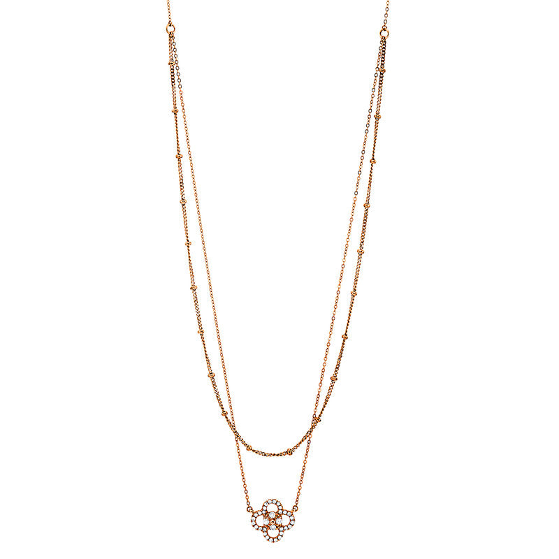 Collier    aus 585/-14 Karat Rotgold mit 32 Diamanten 0