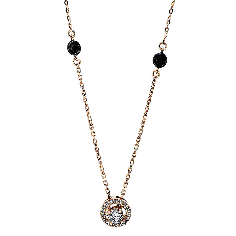 Collier    aus 585/-14 Karat Rotgold mit 21 Diamanten 0