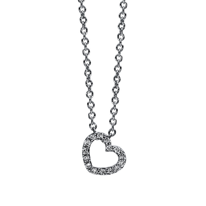 Collier - Herz aus Gold mit Diamanten, Herz-Symbol - 4G386