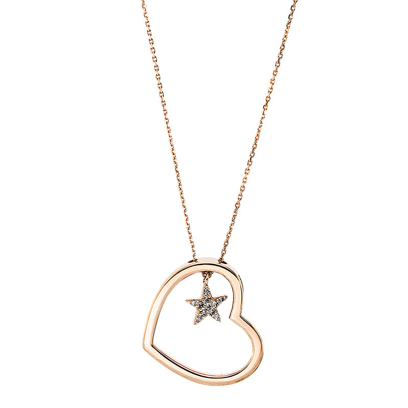 Collier    aus 585/-14 Karat Rotgold mit 11 Diamanten 0