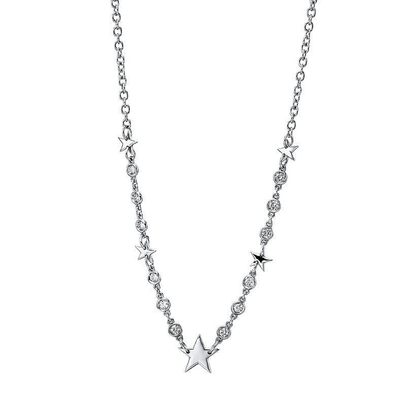 Collier    aus 750/-18 Karat Weißgold mit 12 Diamanten 0