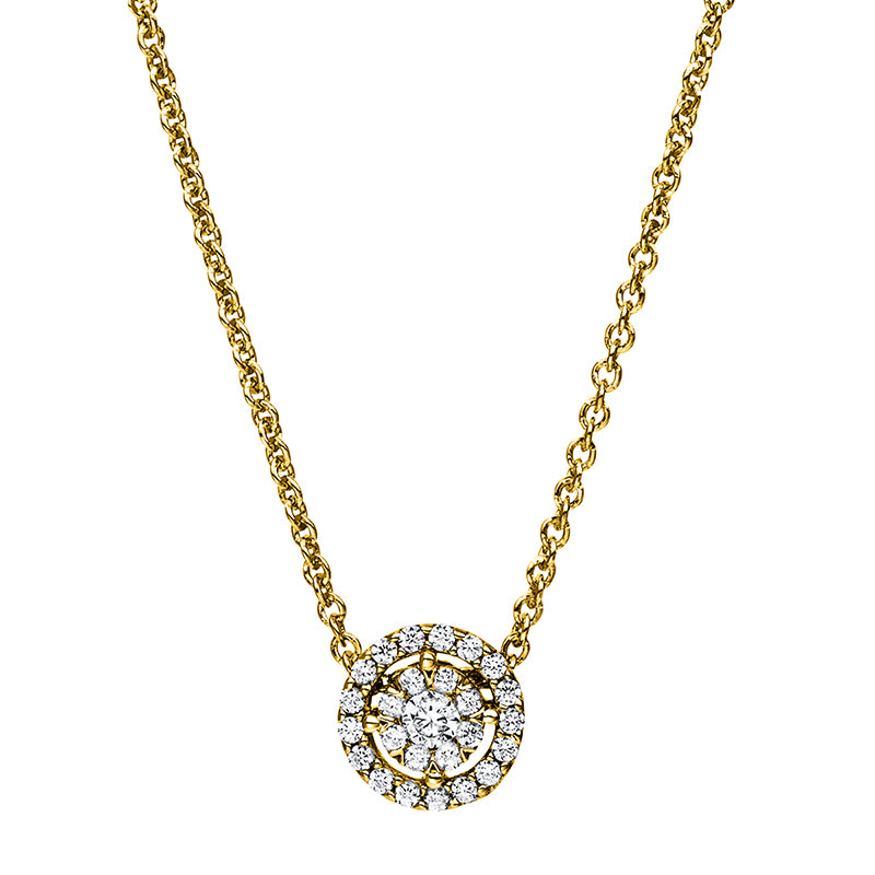 Collier    aus 585/-14 Karat Gelbgold mit 26 Diamanten 0