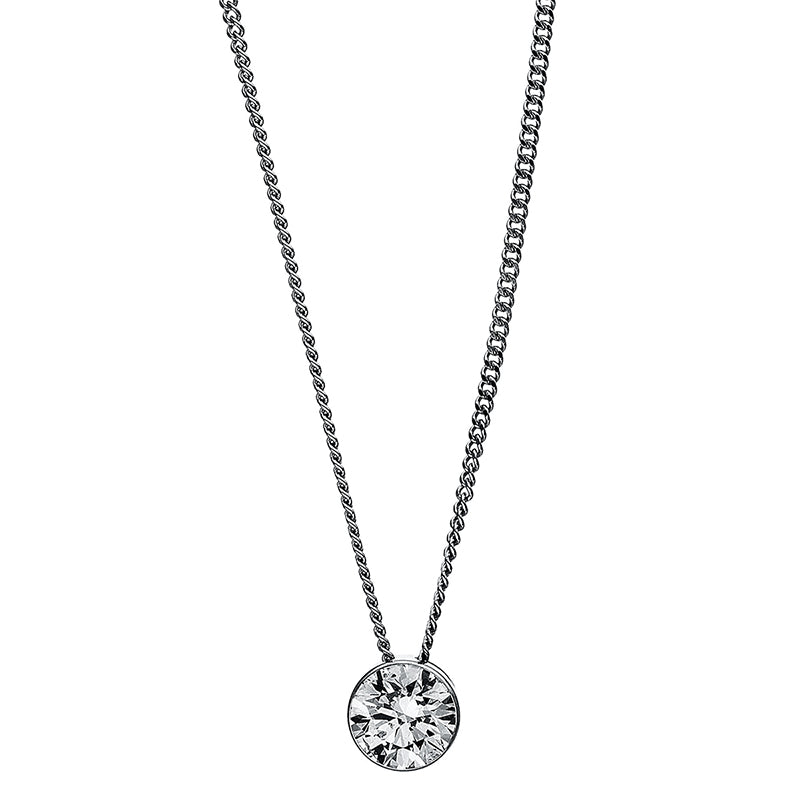 Collier    aus 585/-14 Karat Weißgold mit 1 Diamant 0
